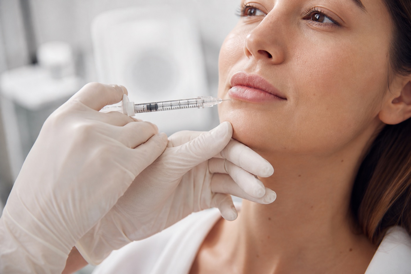 Tratamiento médico estético de labios realizado por una profesional